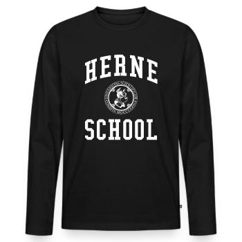 École Herne Collège universitaire École universitaire - T-shirt manches longues Premium bio Homme - noir - Devant - Nico (187cm)