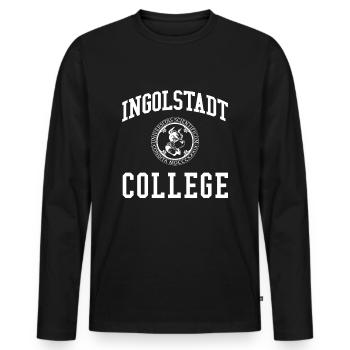 Ingolstadt College University Universität Uni - Männer Premium Bio Langarmshirt - Schwarz - Vorne - Nico (187cm)