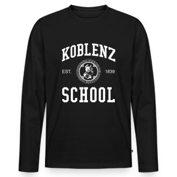 École de Coblence Université Universität Hochschule - T-shirt manches longues Premium bio Homme - noir - Devant - Nico (187cm)