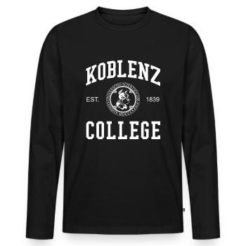 Collège de Coblence Université Universität Hochschule - T-shirt manches longues Premium bio Homme - noir - Devant - Nico (187cm)