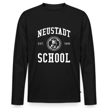 Neustadt School University College School University - T-shirt manches longues Premium bio Homme - noir - Devant - Nico (187cm)