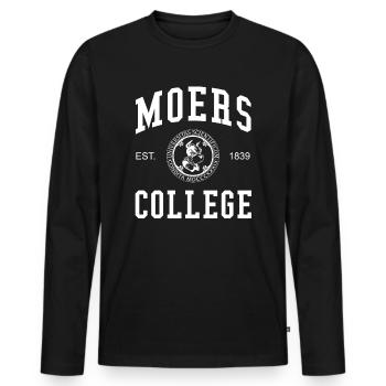 Moers College, Université, Universität Hochschule - T-shirt manches longues Premium bio Homme - noir - Devant - Nico (187cm)