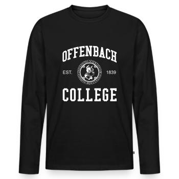 Offenbach College University School - Men's Premium Organic Long Sleeve Shirt - black - Front - Nico (187cm)