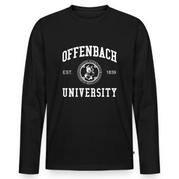 Université d’Offenbach Universität Hochschule Uni - T-shirt manches longues Premium bio Homme - noir - Devant - Nico (187cm)