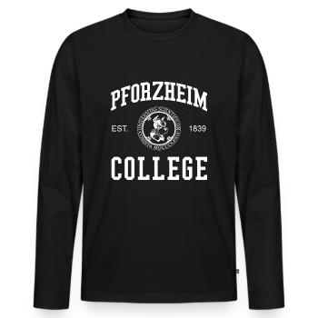 École universitaire du collège Pforzheim - T-shirt manches longues Premium bio Homme - noir - Devant - Nico (187cm)