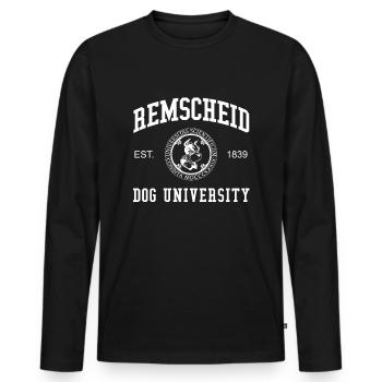 Remscheid Dog University University College - Men's Premium Organic Long Sleeve Shirt - black - Front - Nico (187cm)