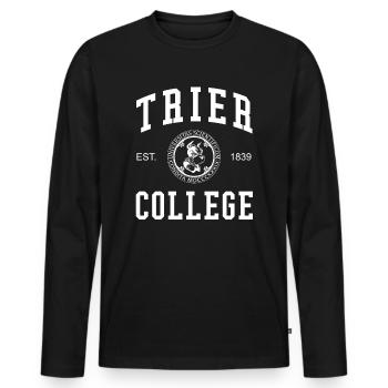 Collège de Trèves Université Universität Hochschule - T-shirt manches longues Premium bio Homme - noir - Devant - Nico (187cm)