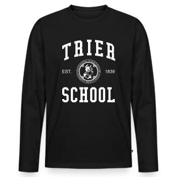 Trier School University University University School - Men's Premium Organic Long Sleeve Shirt - black - Front - Nico (187cm)