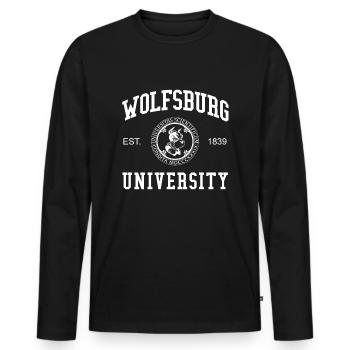 Université de Wolfsburg Universität Hochschule Uni - T-shirt manches longues Premium bio Homme - noir - Devant - Nico (187cm)