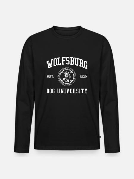 Wolfsburg Dog University College - Men's Premium Organic Long Sleeve Shirt - black