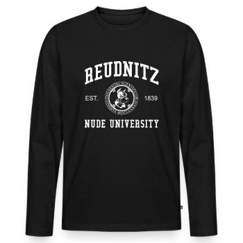 Université Nue de Leipzig Reudnitz Universität Uni - T-shirt manches longues Premium bio Homme - noir - Devant - Nico (187cm)