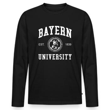 Bayern University Universität Hochschule Uni - Männer Premium Bio Langarmshirt - Schwarz - Vorne - Nico (187cm)