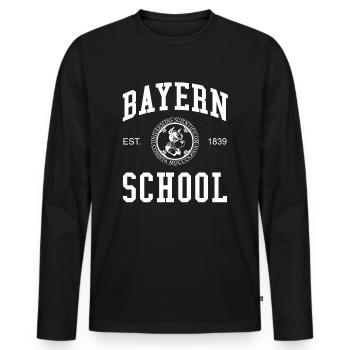 Bayern School Hochschule University Schule Uni - Men's Premium Organic Long Sleeve Shirt - black - Front - Nico (187cm)