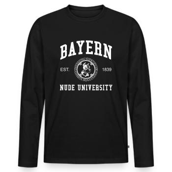 Bavière Nu Université Université - T-shirt manches longues Premium bio Homme - noir - Devant - Nico (187cm)