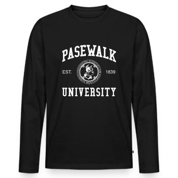 Université Pasewalk Universität Hochschule Uni - T-shirt manches longues Premium bio Homme - noir - Devant - Nico (187cm)