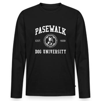 Pasewalk Dog University Universität Hochschule Uni - Männer Premium Bio Langarmshirt - Schwarz - Vorne - Nico (187cm)