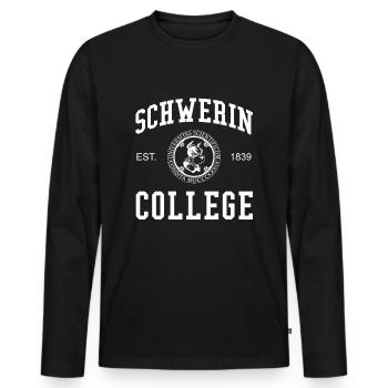 Schwerin College University Universität Hochschule - T-shirt manches longues Premium bio Homme - noir - Devant - Nico (187cm)