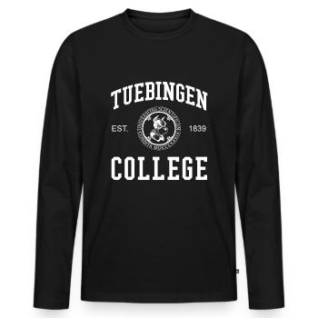 Tübingen College University University of Applied Sciences - Men's Premium Organic Long Sleeve Shirt - black - Front - Nico (187cm)