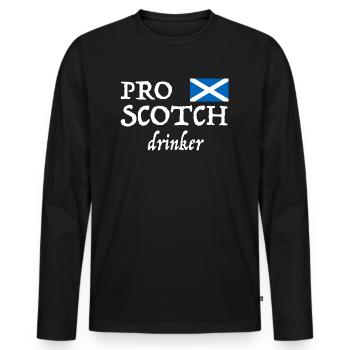 Pro Scotch Drinker | Schottland, Whisky - Männer Premium Bio Langarmshirt - Schwarz - Vorne - Nico (187cm)