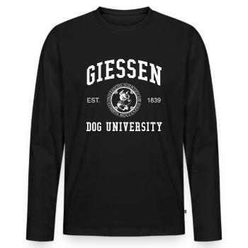 Gießen Dog University Universität Hochschule Uni - Men's Premium Organic Long Sleeve Shirt - black - Front - Nico (187cm)