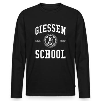 Gießen School Hochschule University Schule Uni - Men's Premium Organic Long Sleeve Shirt - black - Front - Nico (187cm)