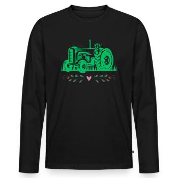 Traktor / Traktor / Traktor - Männer Premium Bio Langarmshirt - Schwarz - Vorne - Nico (187cm)