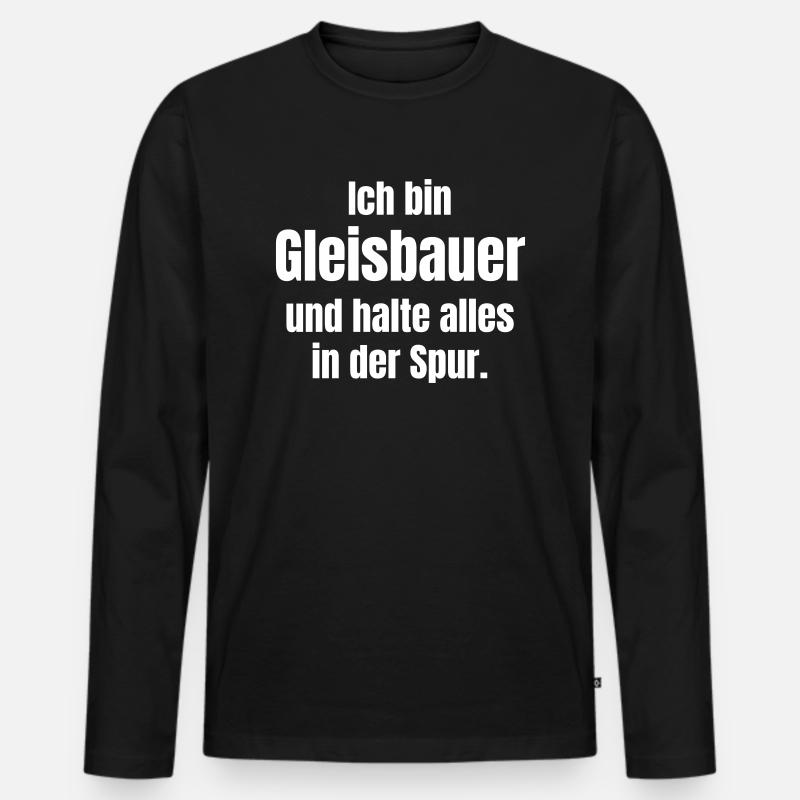 Gleisbauer - Männer Premium Bio Langarmshirt - Schwarz