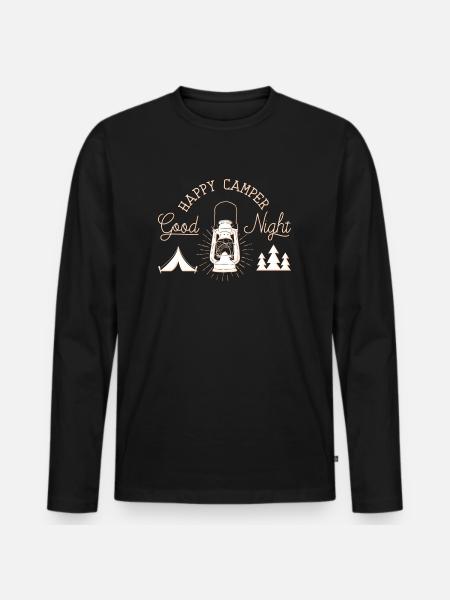 Happy Camper - Men's Premium Organic Long Sleeve Shirt - black