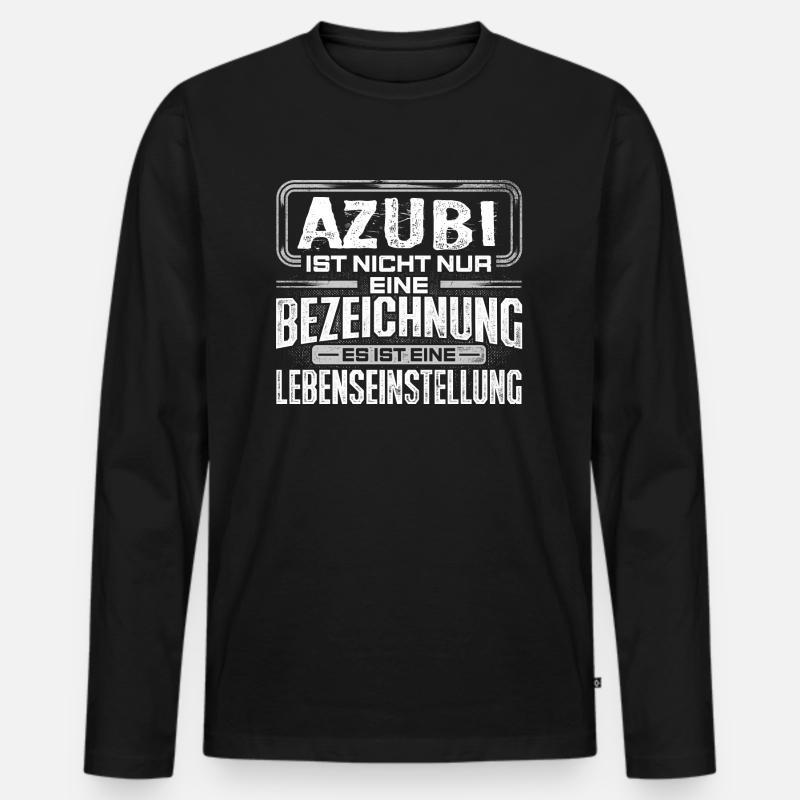 AZUBI - Leben - Männer Premium Bio Langarmshirt - Schwarz