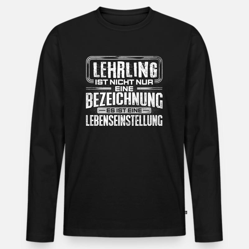 LEHRLING - Leben - Männer Premium Bio Langarmshirt - Schwarz