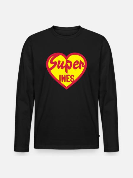 heart heart super ines - Men's Premium Organic Long Sleeve Shirt - black