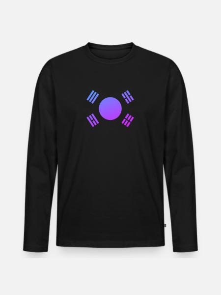 Kpop Style Korea Flag - Men's Premium Organic Long Sleeve Shirt - black