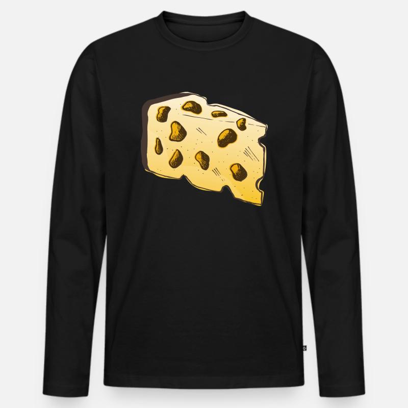 Käse - Männer Premium Bio Langarmshirt - Schwarz