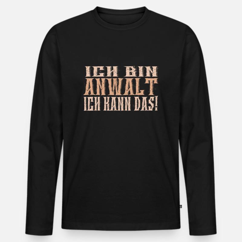 Ich bin Anwalt - Männer Premium Bio Langarmshirt - Schwarz