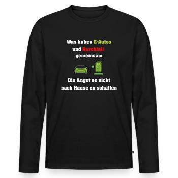 E voitures funky disant - T-shirt manches longues Premium bio Homme - noir - Devant - Nico (187cm)