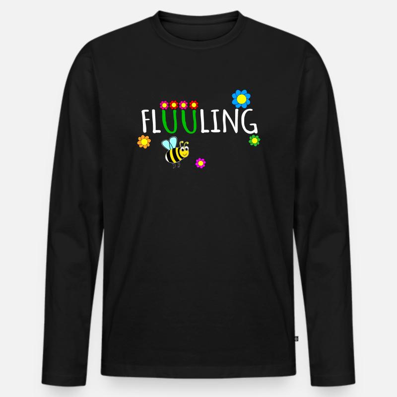 Frühling Hummel - Männer Premium Bio Langarmshirt - Schwarz