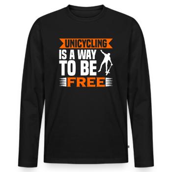 Unicycling Unicycling Unicycling Gift - Men's Premium Organic Long Sleeve Shirt - black - Front - Nico (187cm)