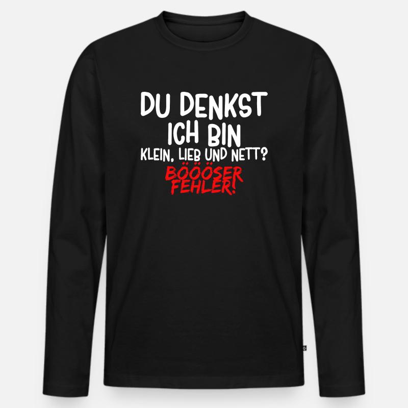 Lustiger Spruch - Männer Premium Bio Langarmshirt - Schwarz