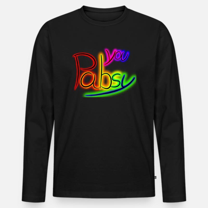 Pabsy Rainbow - Männer Premium Bio Langarmshirt - Schwarz