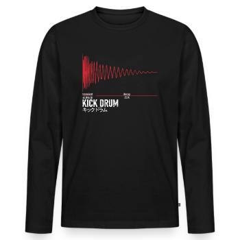 Kick Drum - キックドラム - Men's Premium Organic Long Sleeve Shirt - black - Front - Nico (187cm)