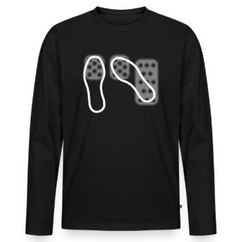 Pédales - T-shirt manches longues Premium bio Homme - noir - Devant - Nico (187cm)