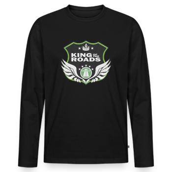 Rois de la route - T-shirt manches longues Premium bio Homme - noir - Devant - Nico (187cm)