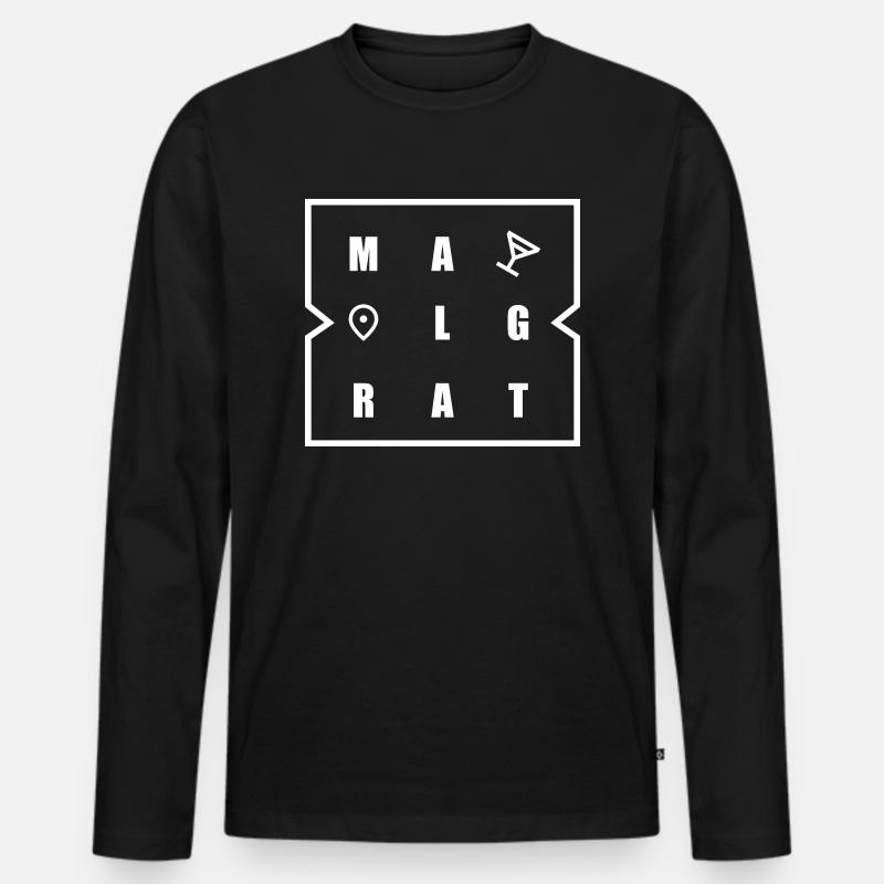 Malgrat - Männer Premium Bio Langarmshirt - Schwarz