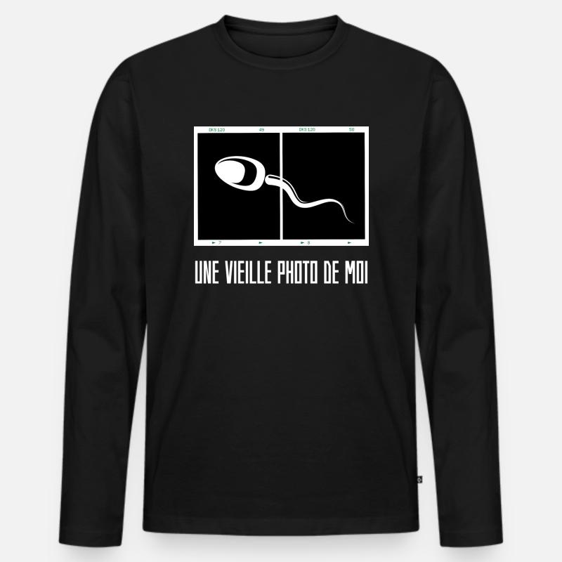 Ein altes Bild von mir - Männer Premium Bio Langarmshirt - Schwarz