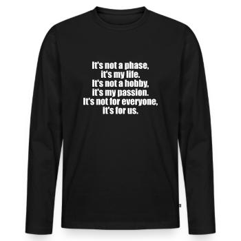 Pferdespruch - Männer Premium Bio Langarmshirt - Schwarz - Vorne - Nico (187cm)