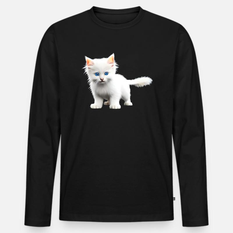 katzebaby niedlich - Männer Premium Bio Langarmshirt - Schwarz