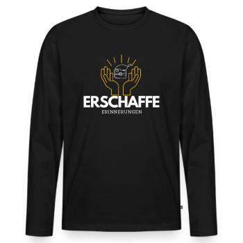 Erschaffe Erinnerungen - Männer Premium Bio Langarmshirt - Schwarz - Vorne - Nico (187cm)