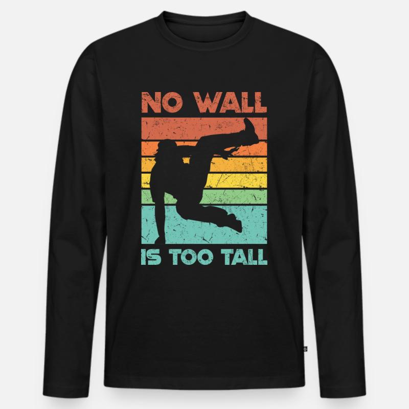 Parkour - Männer Premium Bio Langarmshirt - Schwarz
