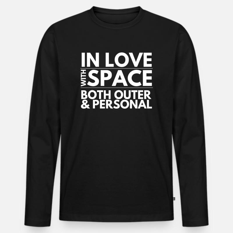 In Love with Space - Männer Premium Bio Langarmshirt - Schwarz