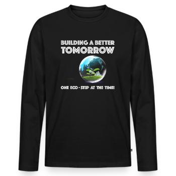 Building a Better Tomorrow | Environmental protection - Men's Premium Organic Long Sleeve Shirt - black - Front - Nico (187cm)